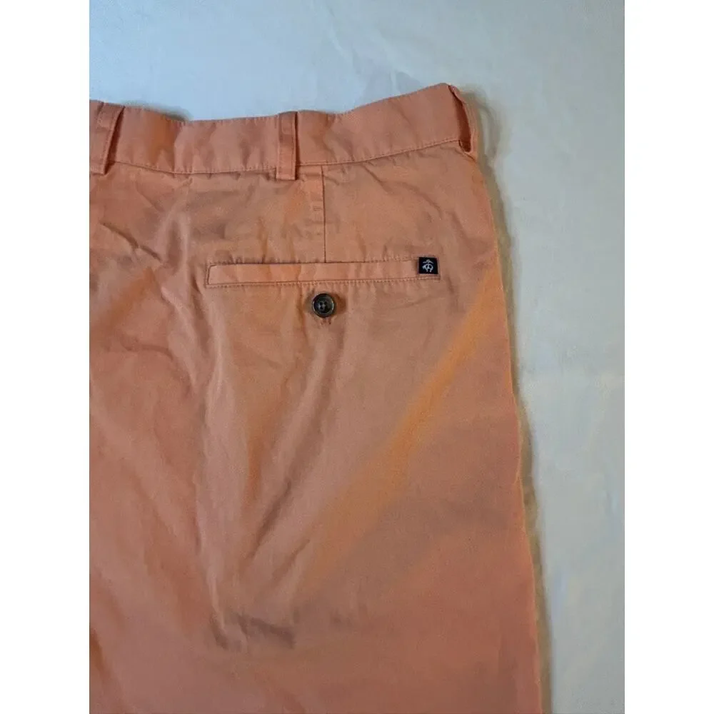 Coral Orange Brooks Brothers 346 Chino Shorts Flat‎ Front Cotton 38 Mens